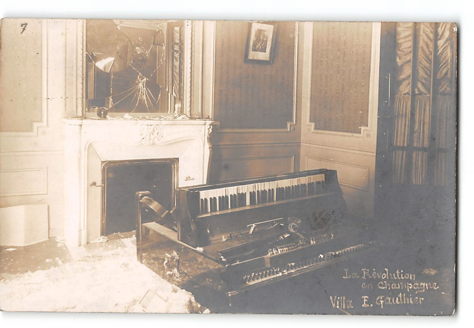 CPA 51 Ay Carte Photo La Revolution En Champagne Villa E.Gauthier - Ay En Champagne