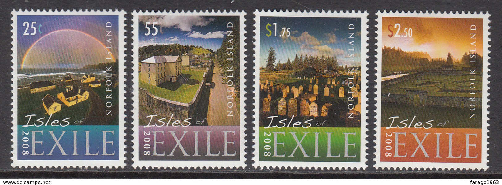 2008 Norfolk Island Isles Of Exhile Complete Set Of 4 MNH - Norfolkinsel