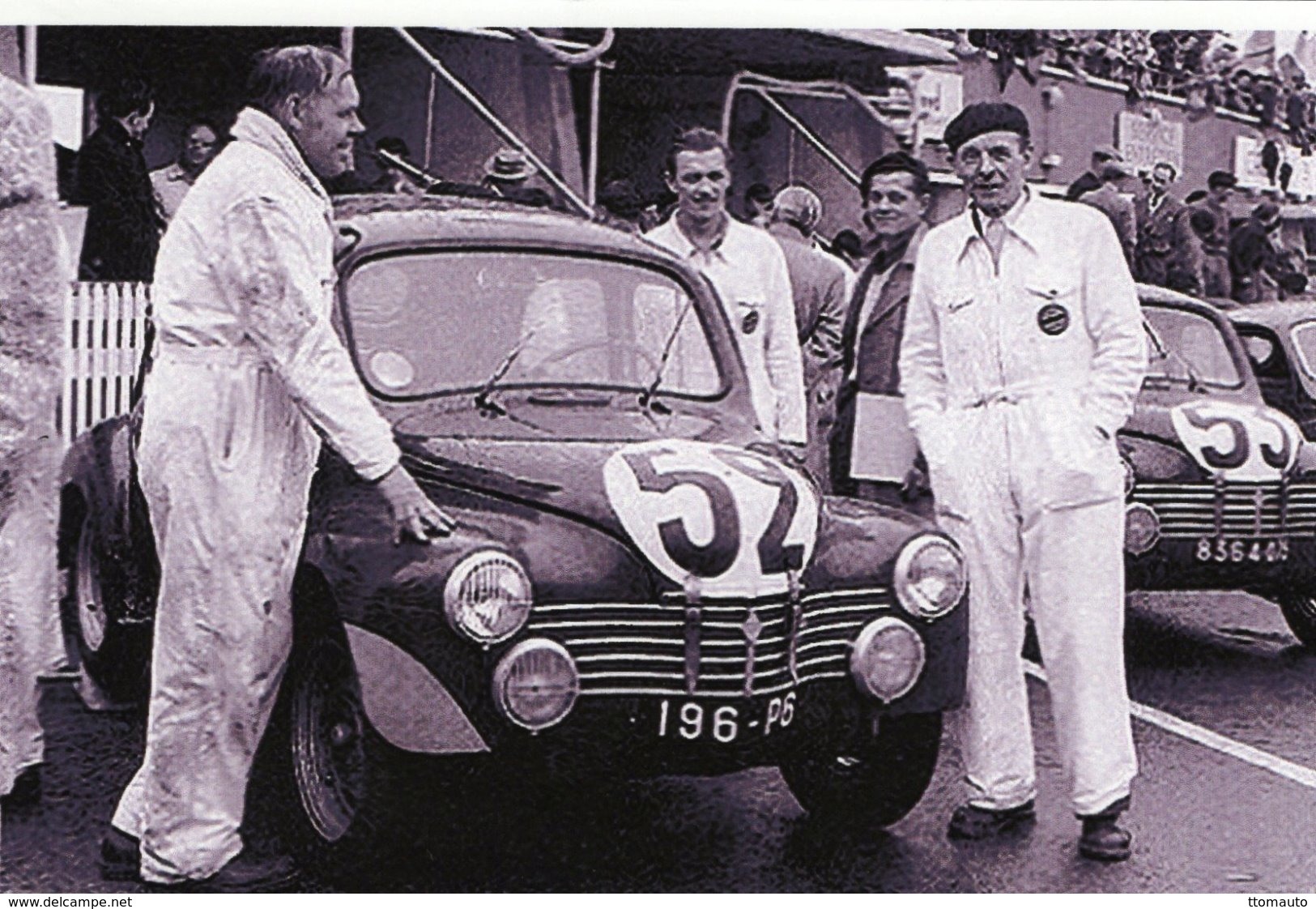 Renault 4CV 1063  - Pilotes: Jean Saint-Paul Moser (Concurrents Francaises Du Mans 1951) - PHOTO 15x10cms - Le Mans