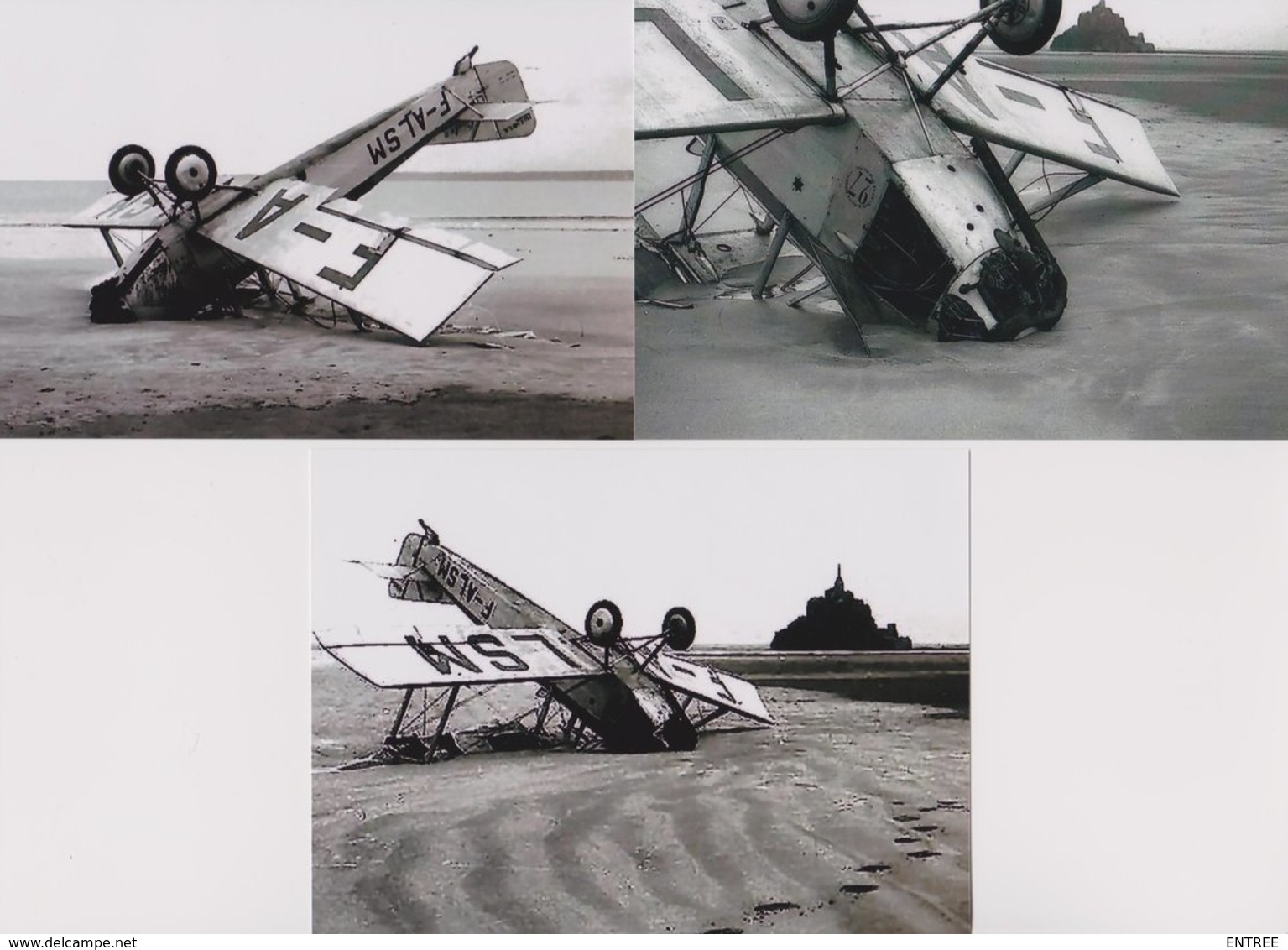 3 -  Photographies Accident D'Avion Au Mont Saint Michel 1932 - Aviation