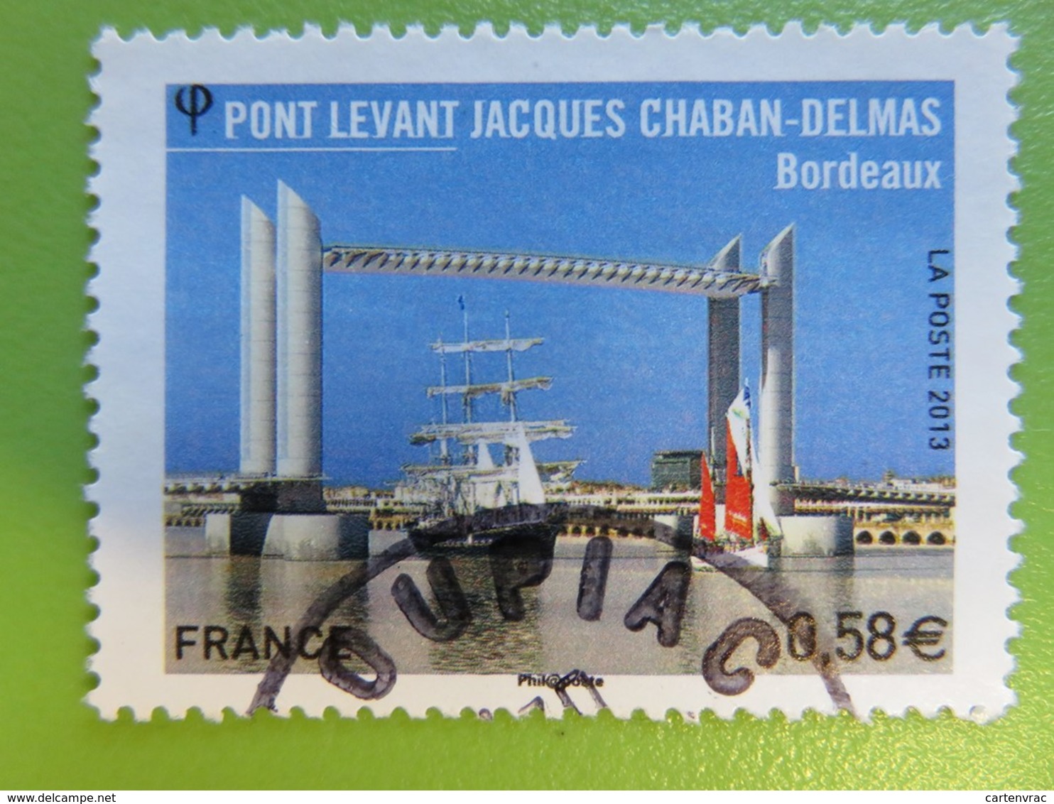 Timbre France YT 4734 - Pont Levant Jacques Chaban-Delmas (Bordeaux) - Voiliers Sous Le Pont - 2013 - Cachet Rond - Usati