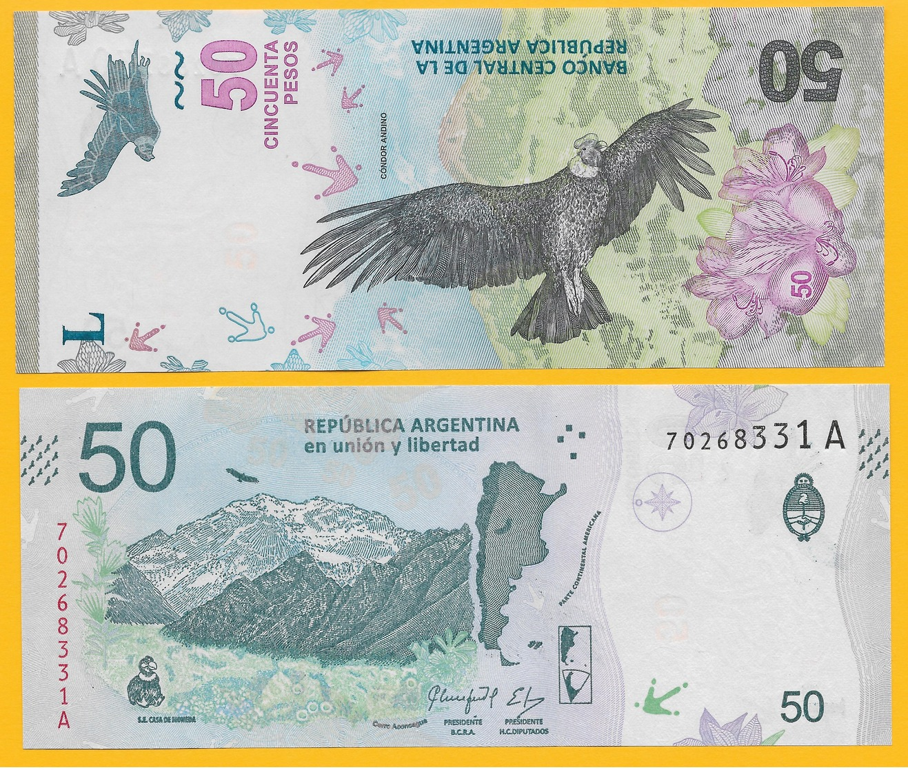 Argentina	50 Pesos P-363 2018 (Suffix A) UNC Banknote - Argentina