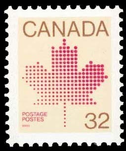 Canada (Scott No. 924b - Feuille D'érable / Maple Leaf) [**]  (12 X 12 1/2) P4 - Timbres Seuls