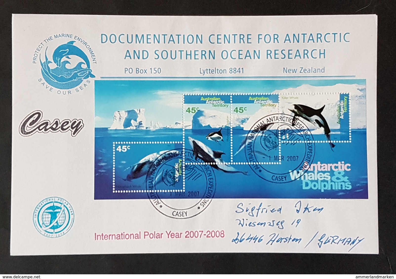 Antartica, Australia Antarctic Territory, Block 1 Auf Brief International Polar Year 2007/8 - Briefe U. Dokumente