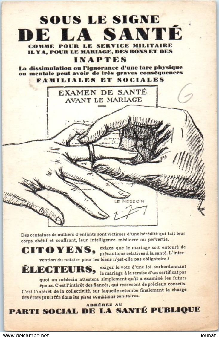 Santé - Croix Rouge - Sous Le Signe De La Santé Parti Social De La Santé Publique - Examen De Santé Avant Le Mariage - Santé