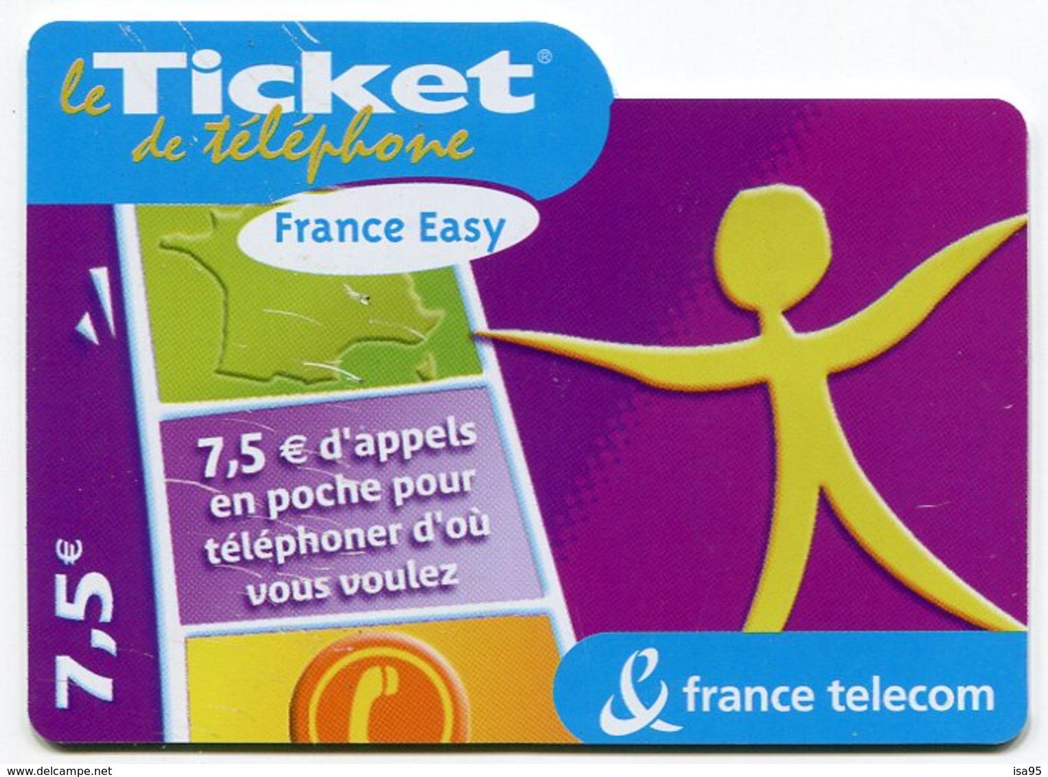 TELECARTE-LE TICKET DE TELEPHONE FRANCE EASY-2005-7.5€ - FT Tickets