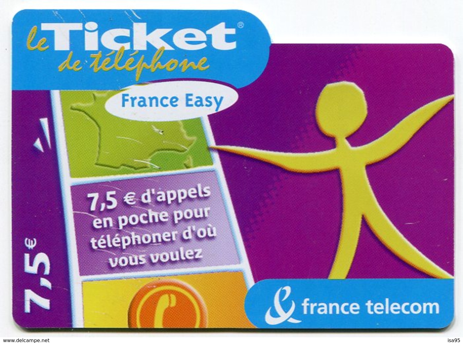 TELECARTE-LE TICKET DE TELEPHONE FRANCE EASY-2005-7.5€ - Biglietti FT