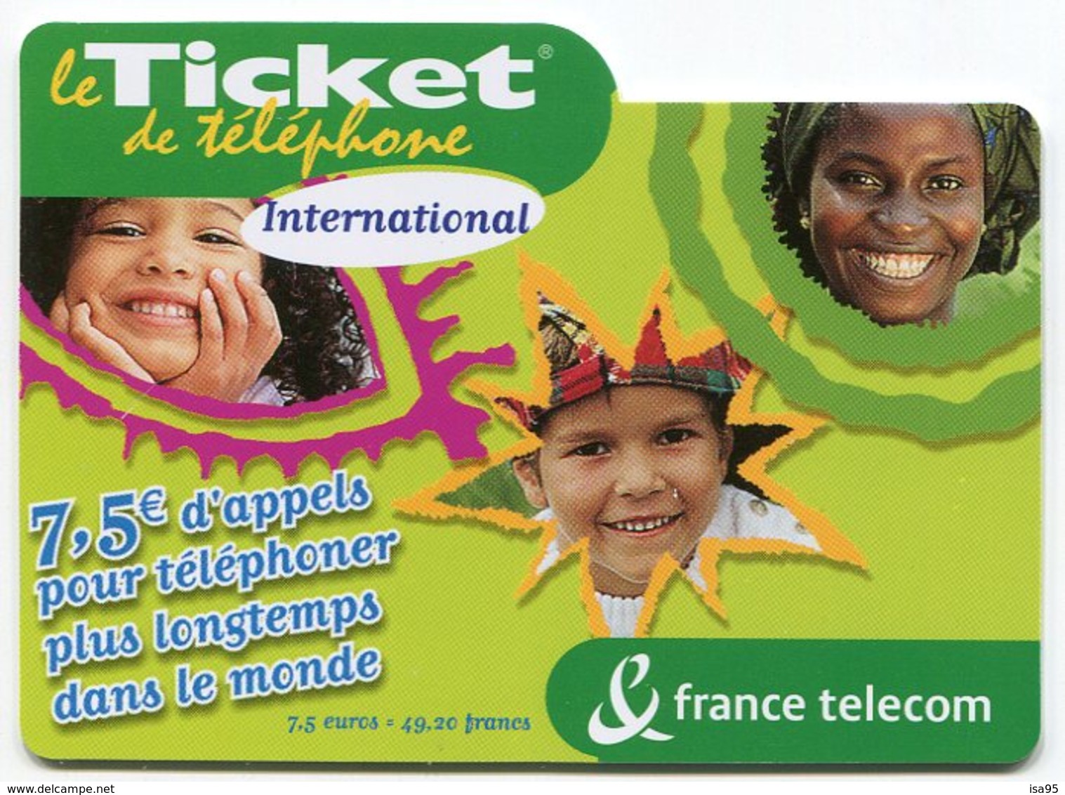 TELECARTE-LE TICKET DE TELEPHONE INTERNATIONAL-2004-7.5€ - FT Tickets