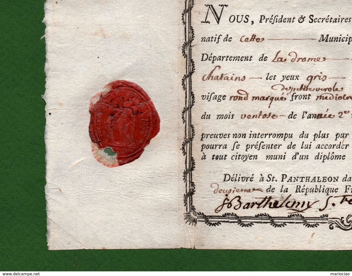 D-FR Révolution 1792 Société Populaire Républicaine Des Amis De La Liberté Et De L'Egalité - Documents Historiques