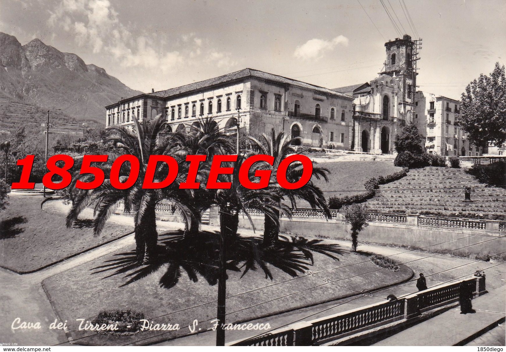 CAVA DEI TIRRENI - PIAZZA S. FRANCESCO  F/GRANDE VIAGGIATA 1955? ANIMAZIONE - Cava De' Tirreni