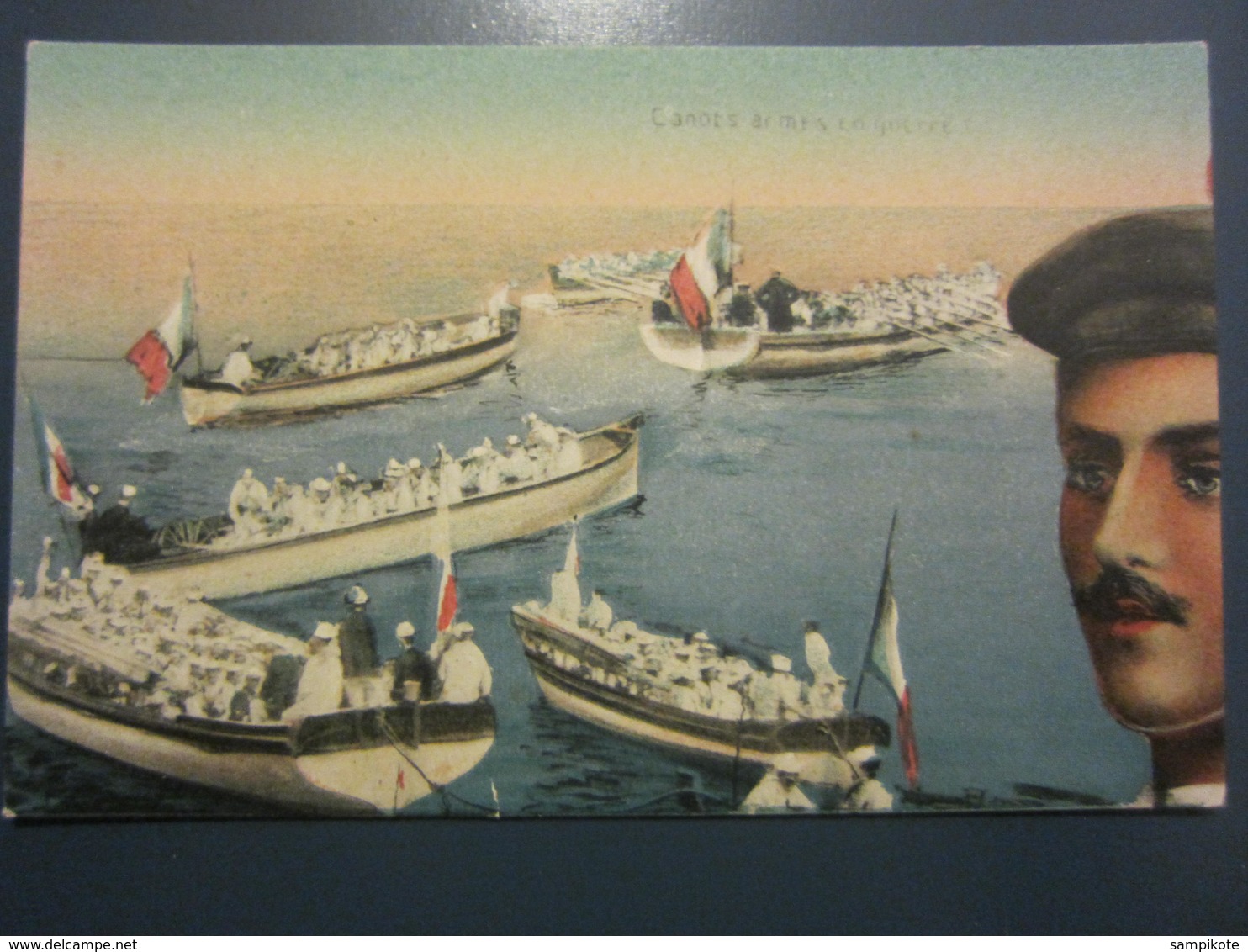 Carte Postale Soldats Marins Canots Armés - Personajes
