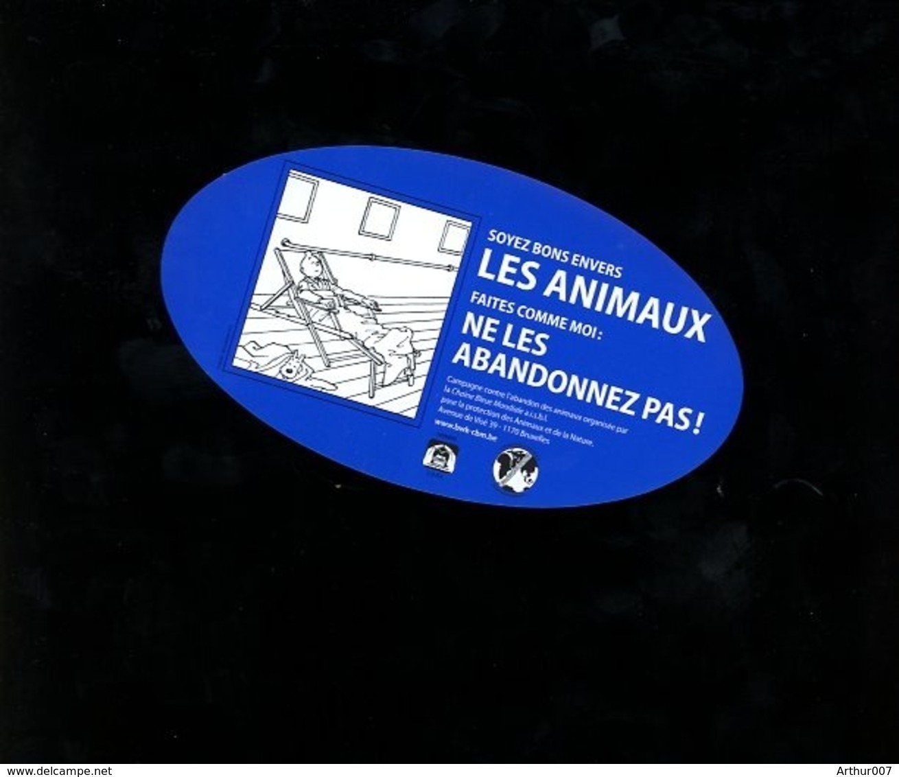 Sticker Autocollant Hergé Tintin Abandon Animaux Belgique Adhesive Adhésif - Adesivi