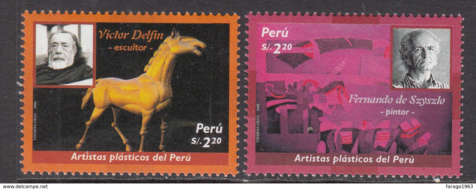 2006 2007 Peru Art Horses Complete Set Of 2  MNH - Perù