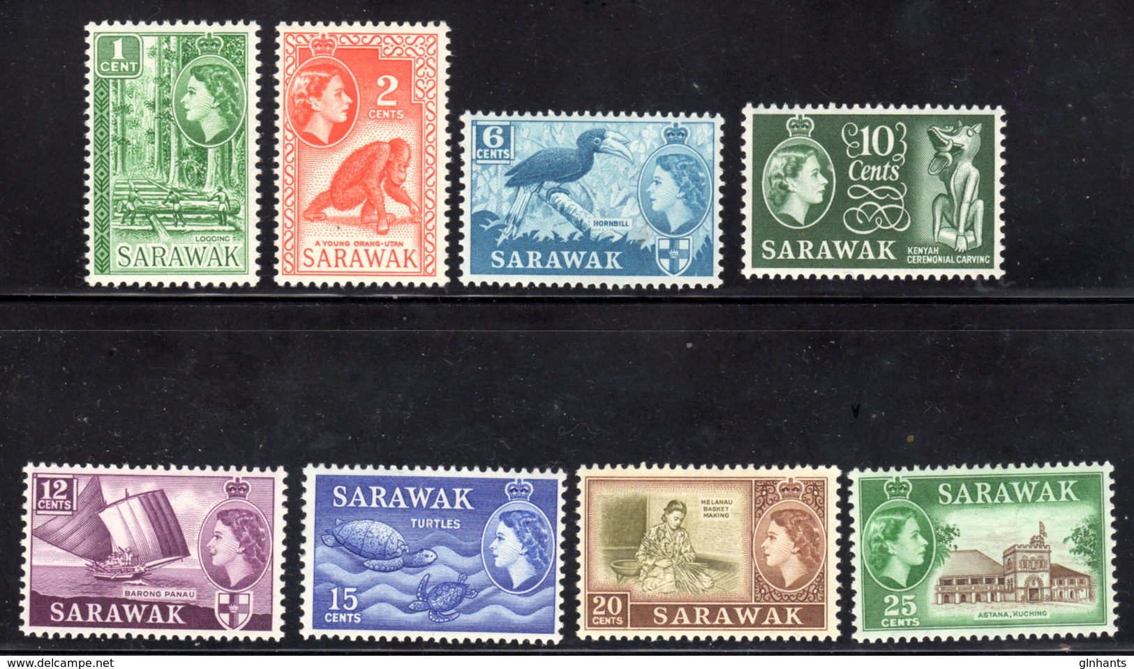 SARAWAK - 1964 W12 ST EDWARD'S CROWN SET COMPLETE (8V) FINE MNH ** SG 204-211 - Malaysia (1964-...)