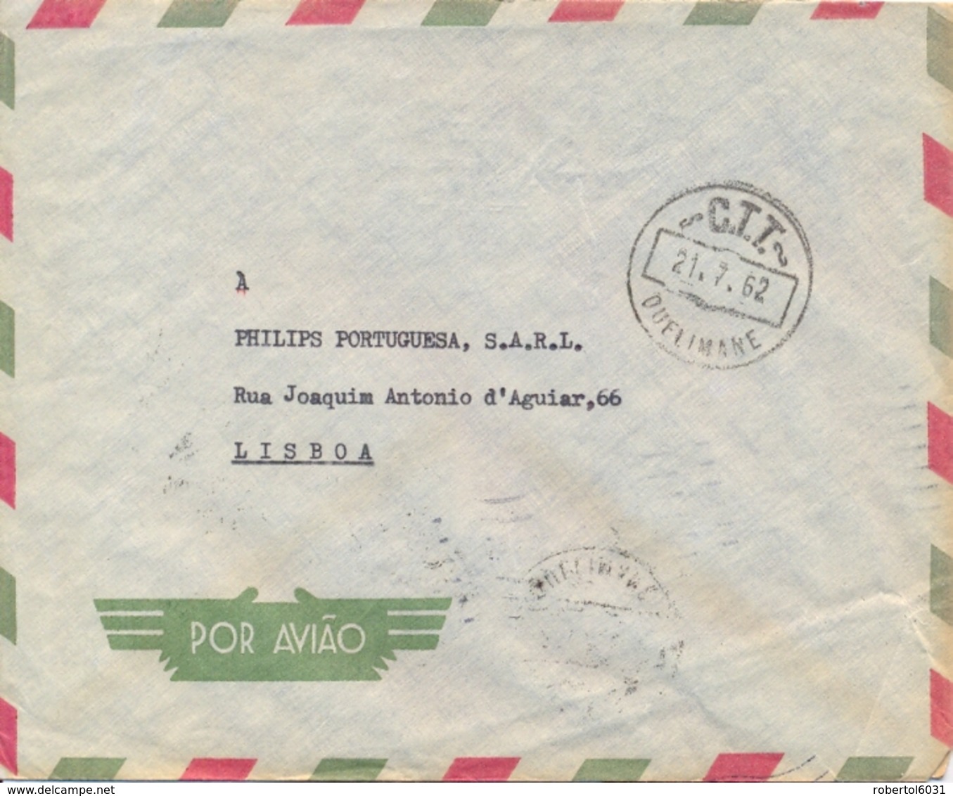 Mozambique 1962 Airmail Cover To Portugal With Coat Of Arms 3 X 1 $ - Buste