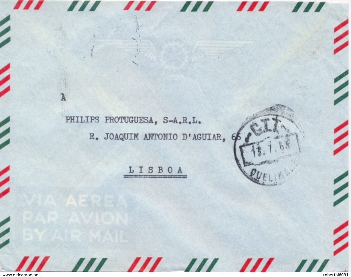 Mozambique 1963 Airmail Cover To Portugal With Coat Of Arm 2 X 1,50 $ - Buste