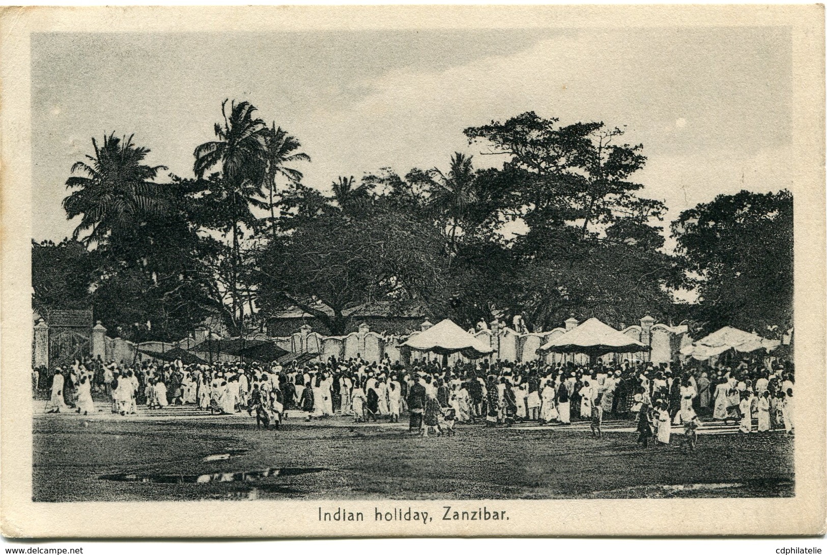 ZANZIBAR CARTE POSTALE INDIAN HOLIDAY ZANZIBAR DEPART ZANZIBAR OC 2  23 POUR L'ALLEMAGNE - Zanzibar (...-1963)