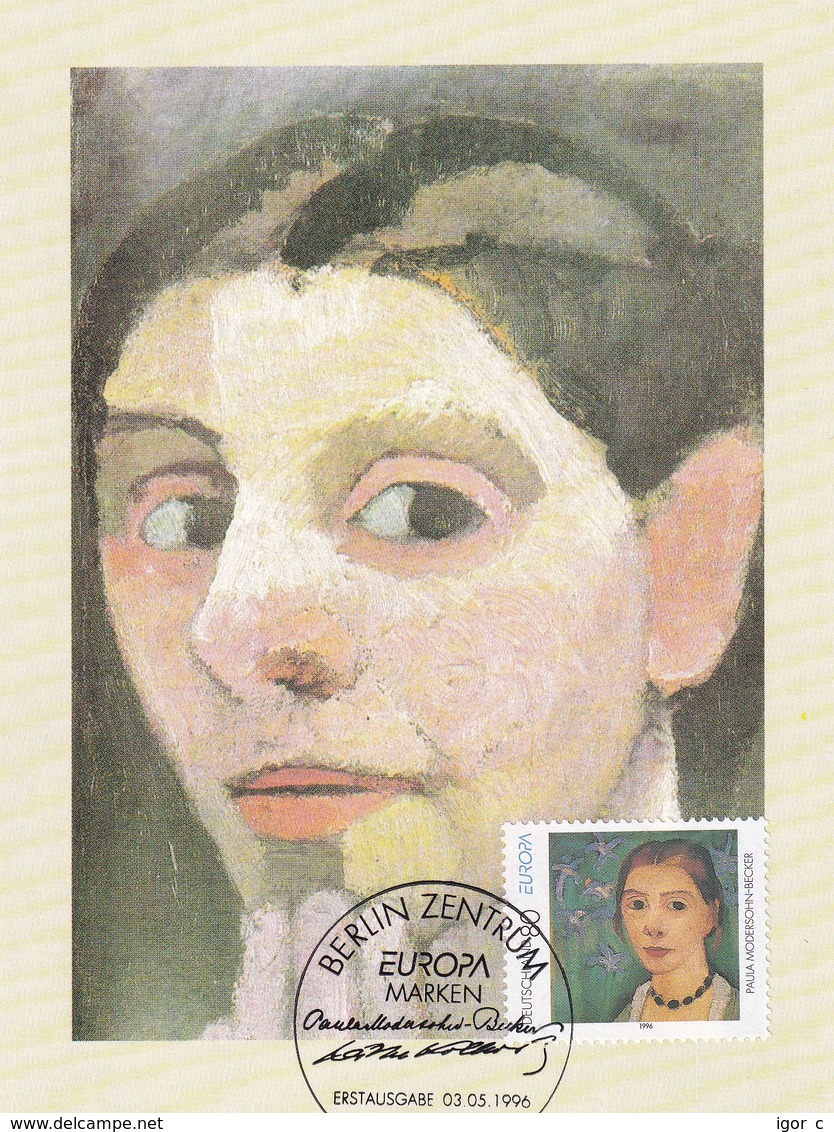 Germany 1996 Maximum Card: Europa CEPT; Art Paintings; Paula Modersohn Becker - 1996