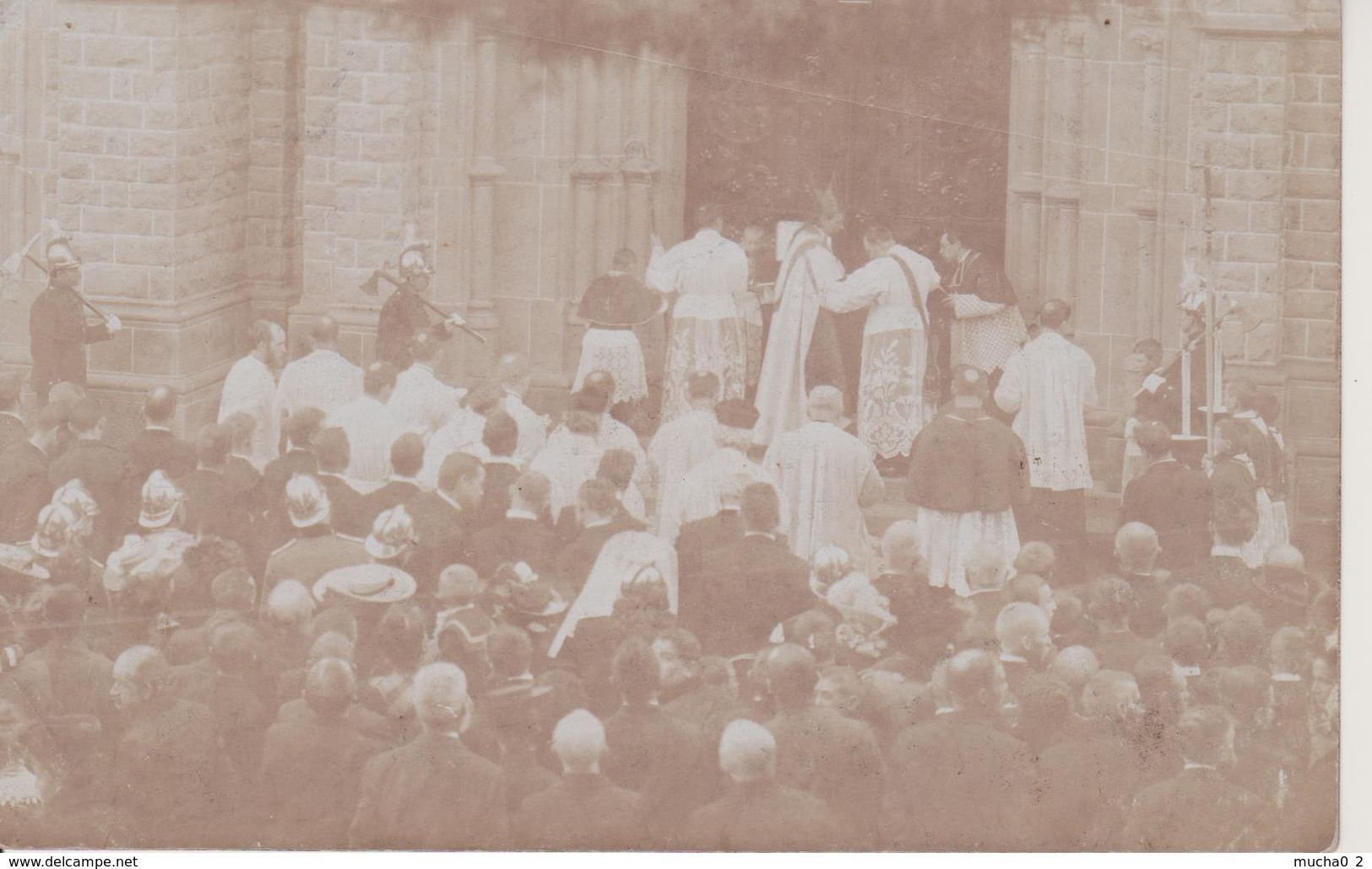 57 - SARRALBE - CARTE PHOTO - INAUGURATION DEVANT L'EGLISE - POMPIERS - Sarralbe