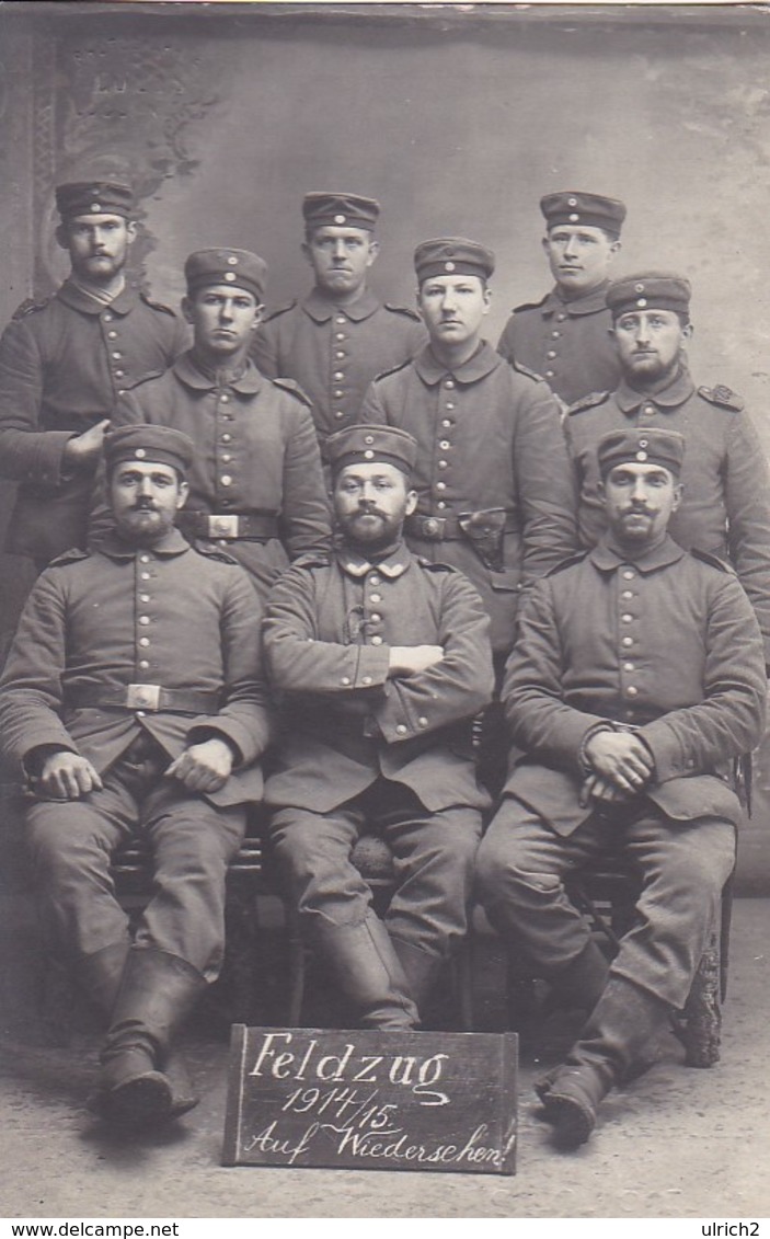 AK Foto Gruppe Deutsche Soldaten - Feldzug 1914/15 (45968) - Weltkrieg 1914-18