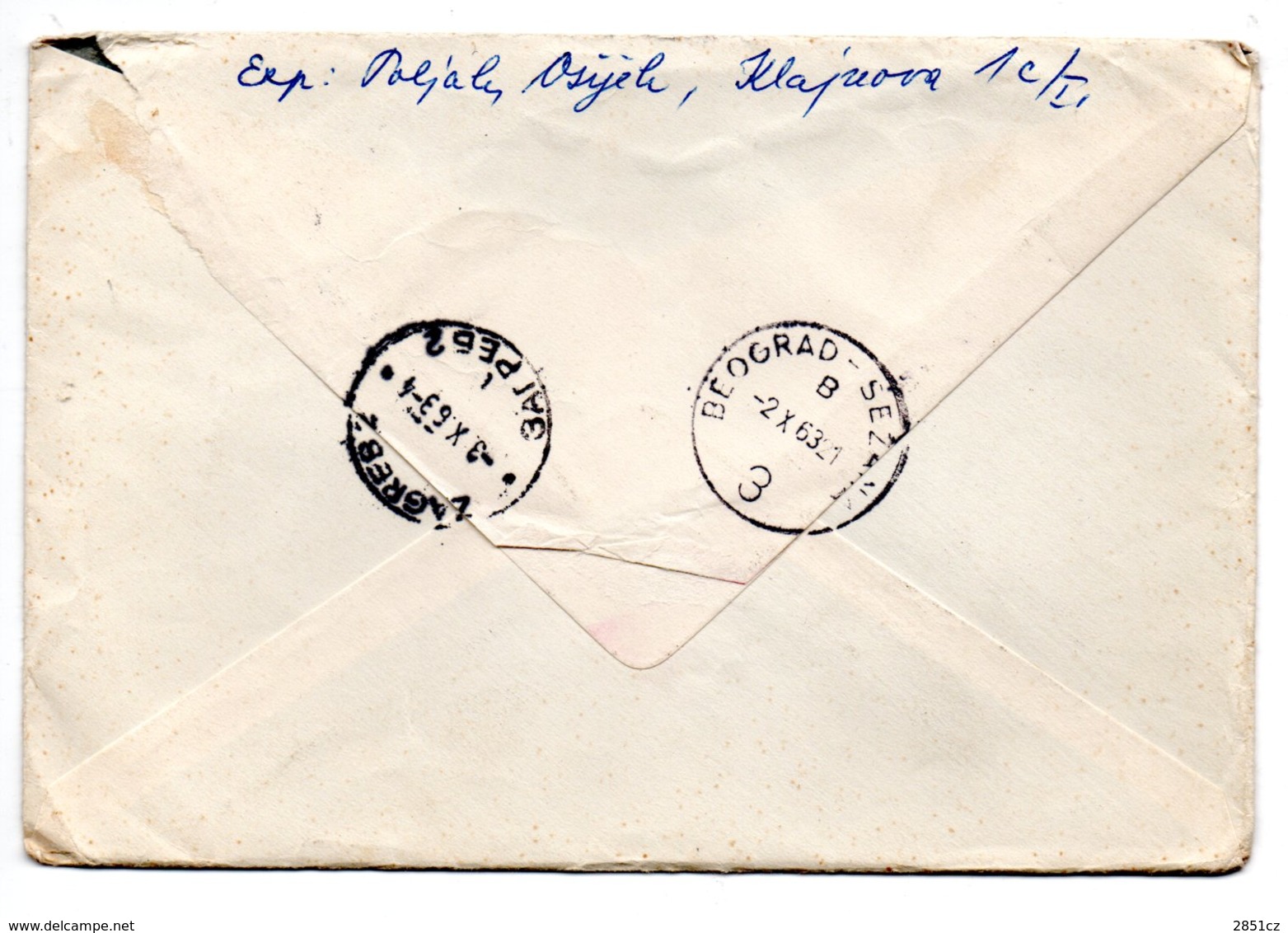 Letter - Postmark Osijek, 2.10.1963. / Beograd, 2.10.1963. / Zagreb, 3.10.1963., Yugoslavia, Expres Mail - Altri & Non Classificati