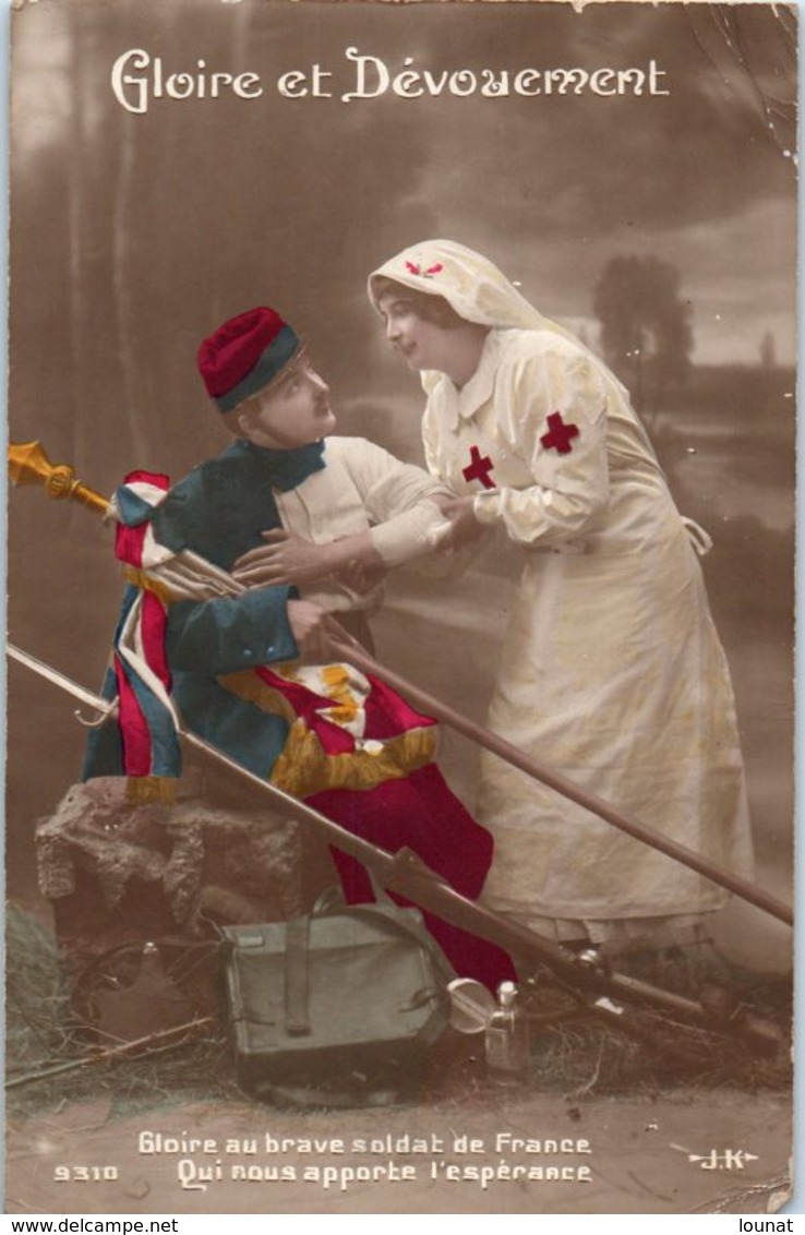 Croix Rouge - Gloire Et Dévouement -  Patriotique  Militaire Infirmière Guerre 1914/18 - Red Cross