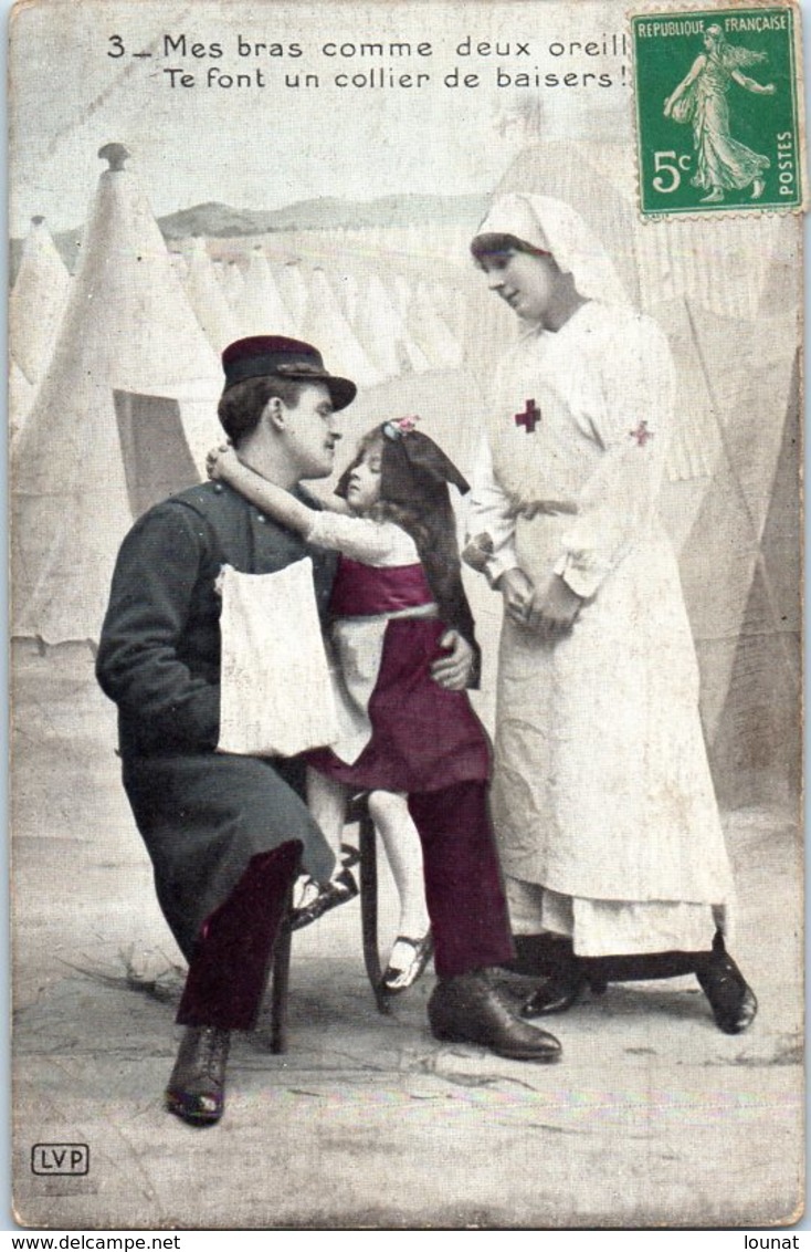 Croix Rouge - Mes Bras Comme Deux Oreilles Te Font Un Collier -  Patriotique  Militaire Infirmière Guerre 1915 BLAIN - Croix-Rouge