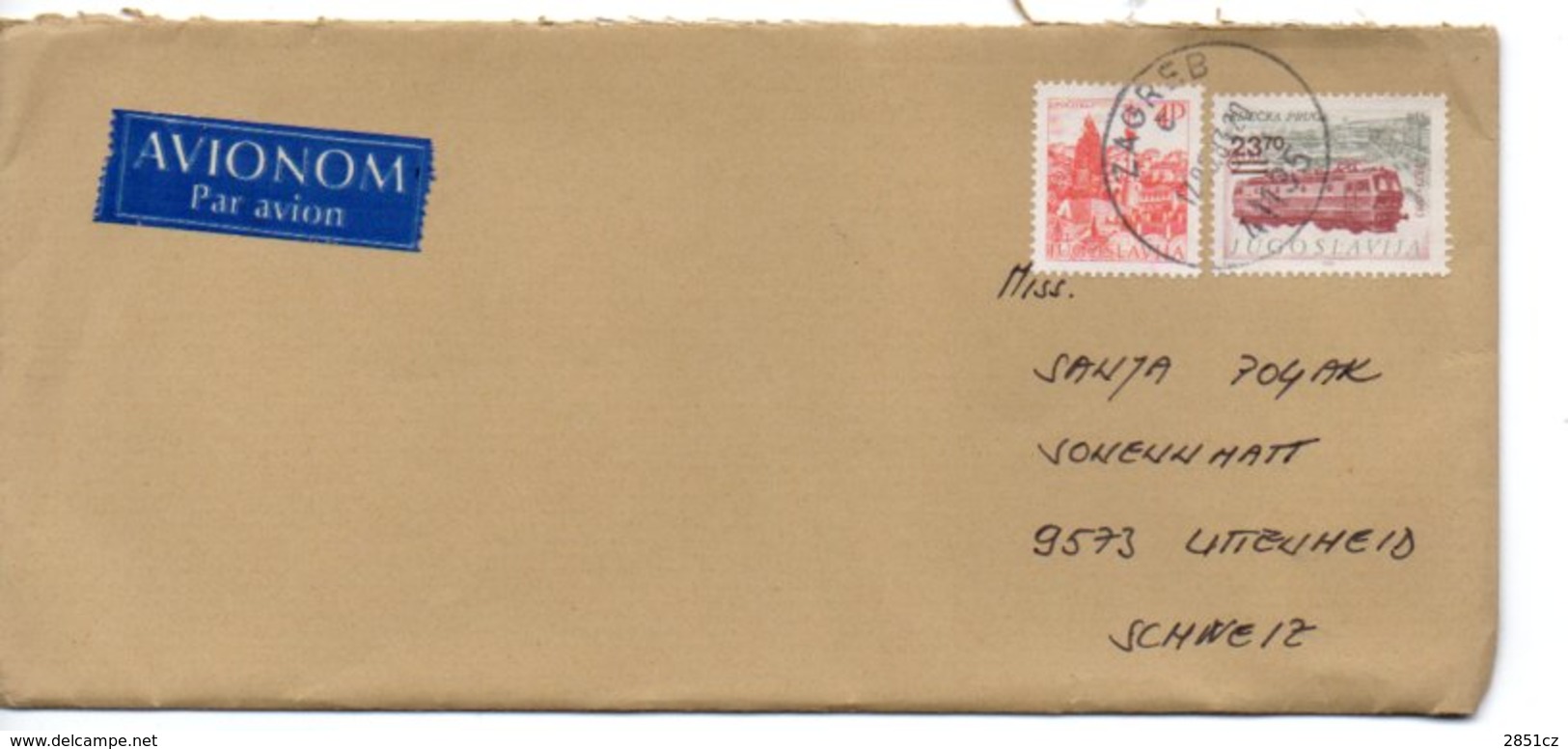 Letter - Postmark Zagreb, 17.8.1983., Yugoslavia, Air Mail / Par Avion - Otros & Sin Clasificación
