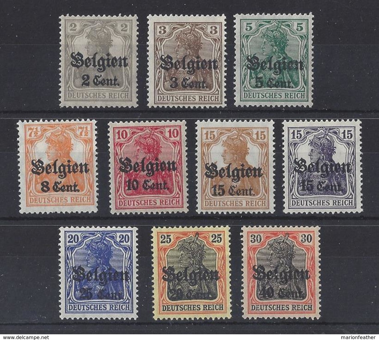 GERMANY OCCUPATION ..." 1916-18.... ".....10 VALUES ..........MNH. - Occupation 1914-18