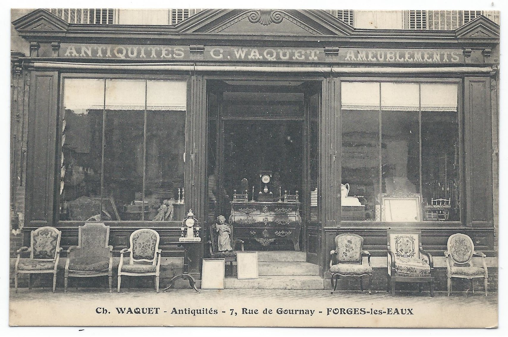 FORGES LES EAUX ( 76 - Seine Maritime ) 7 Rue De Gournay - Antiquités Ameublements - Ch. WAQUET - Magasin - TTB Etat - Forges Les Eaux