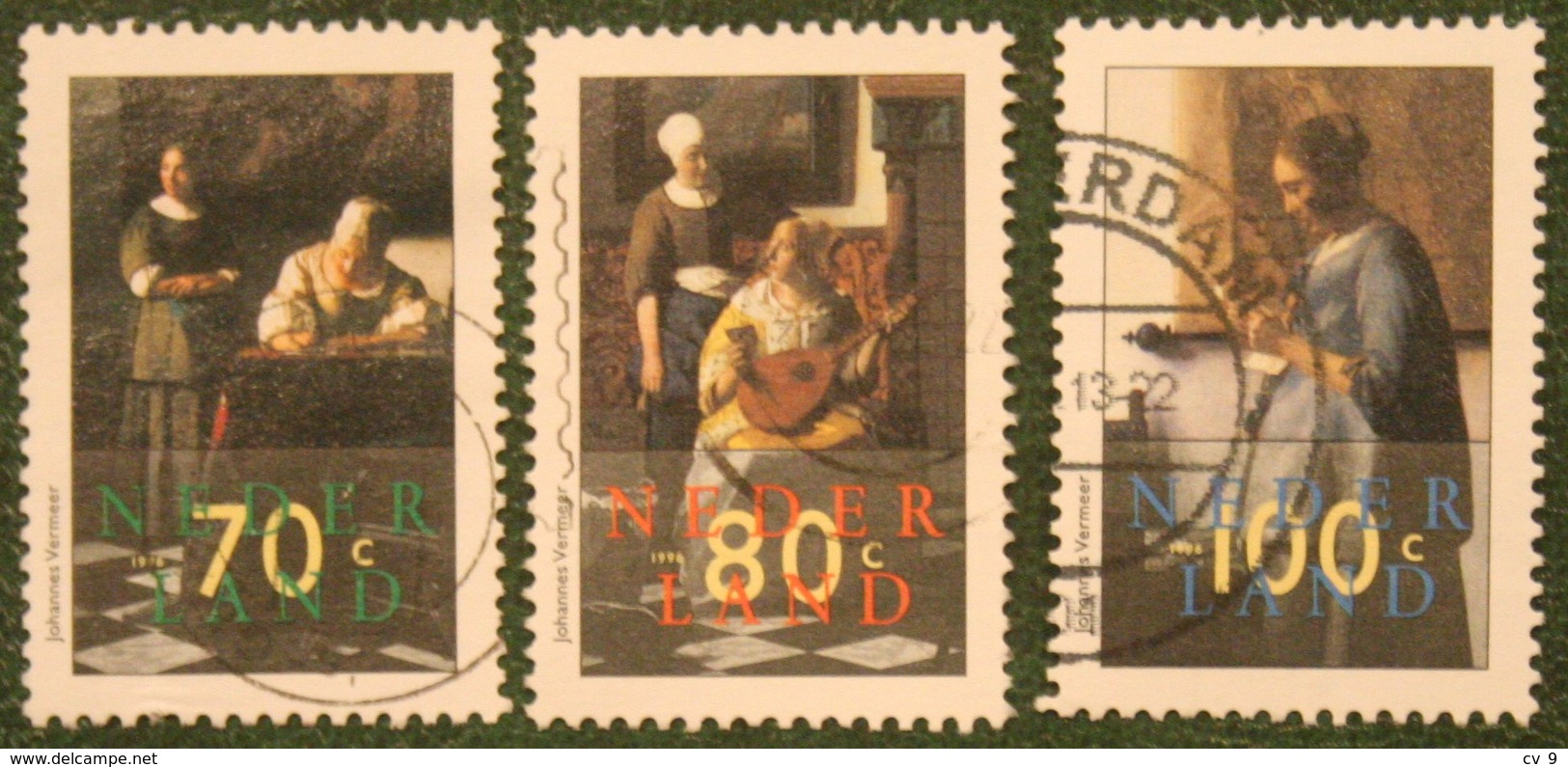 Johannes Vermeer Art Painter Painting NVPH 1664-1666 (Mi 1563-1565); 1996 Gestempeld / USED NEDERLAND / NIEDERLANDE - Usados