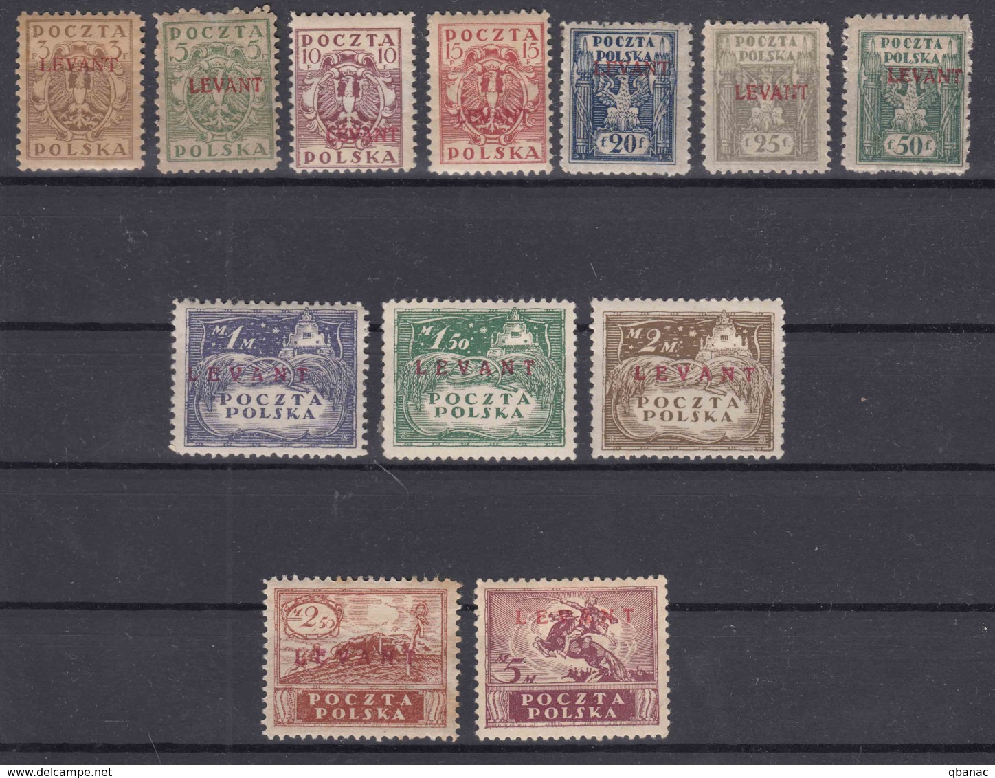 Poland Post Offices In Levant (Turkey) 1919 Mi#1-12 Mint Hinged Complete Set - Levant (Turquie)