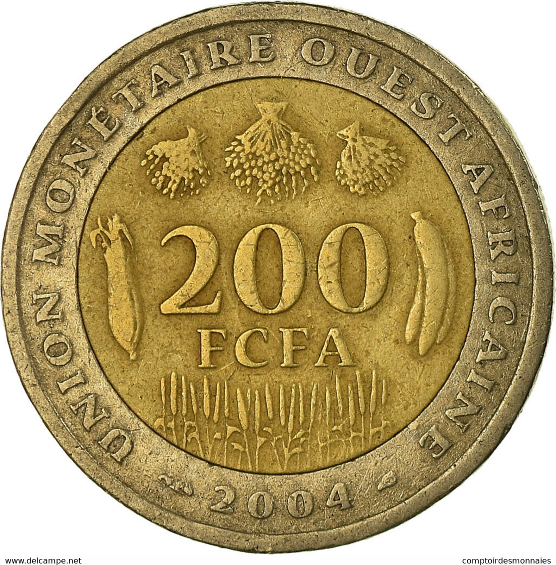 Monnaie, West African States, 200 Francs, 2004, Paris, TTB, Bi-Metallic, KM:14 - Côte-d'Ivoire