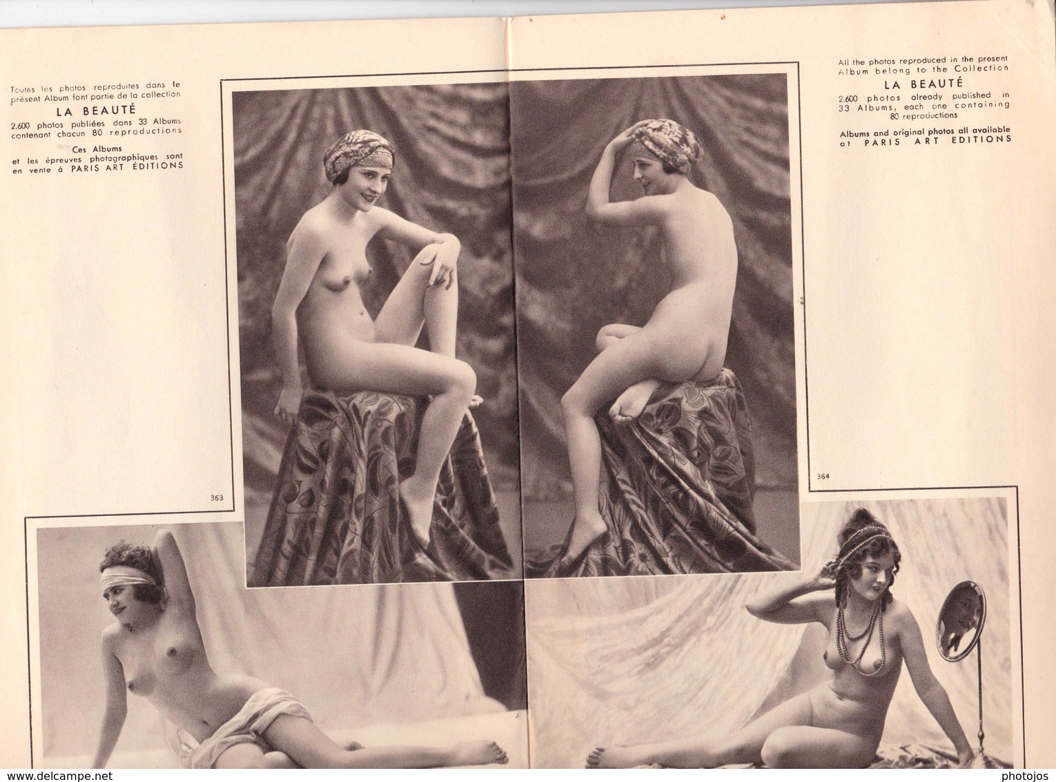 Livret De 28 Pages Plus De 50 Photos De Nus Féminins Années 30 Catalogue De  Paris Art Editions - Non Classificati