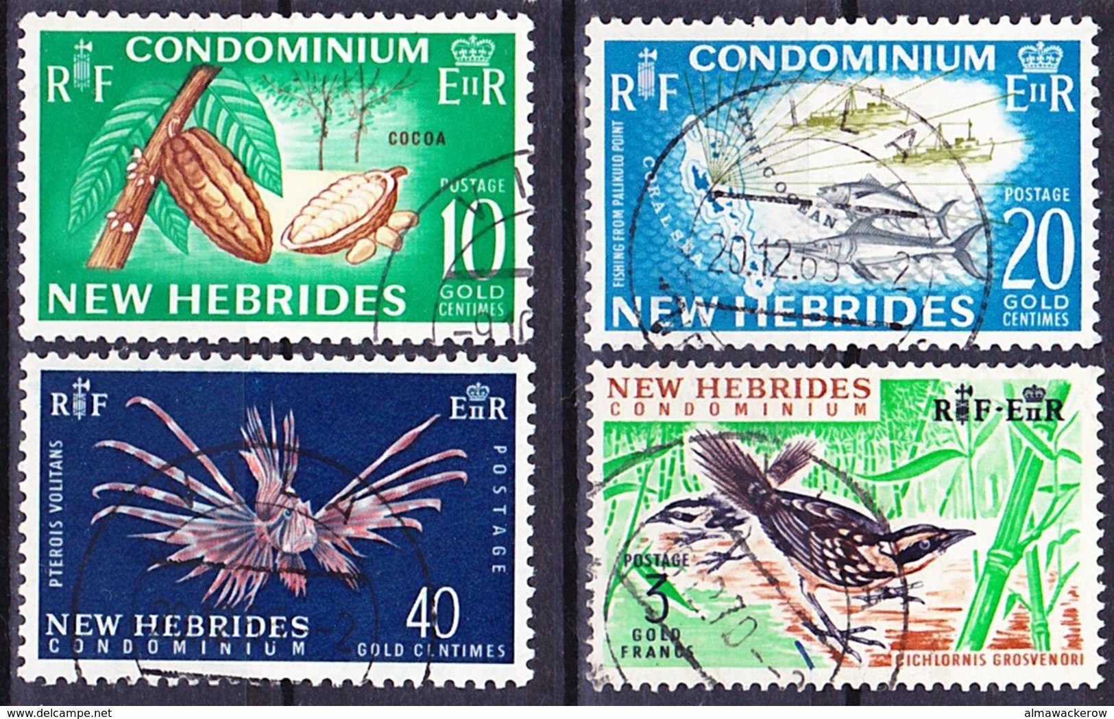 New Hebrides 1965 Complete Definitive Set (english Issue) Mi 212-215, Yv 219-222 Used O - Usados