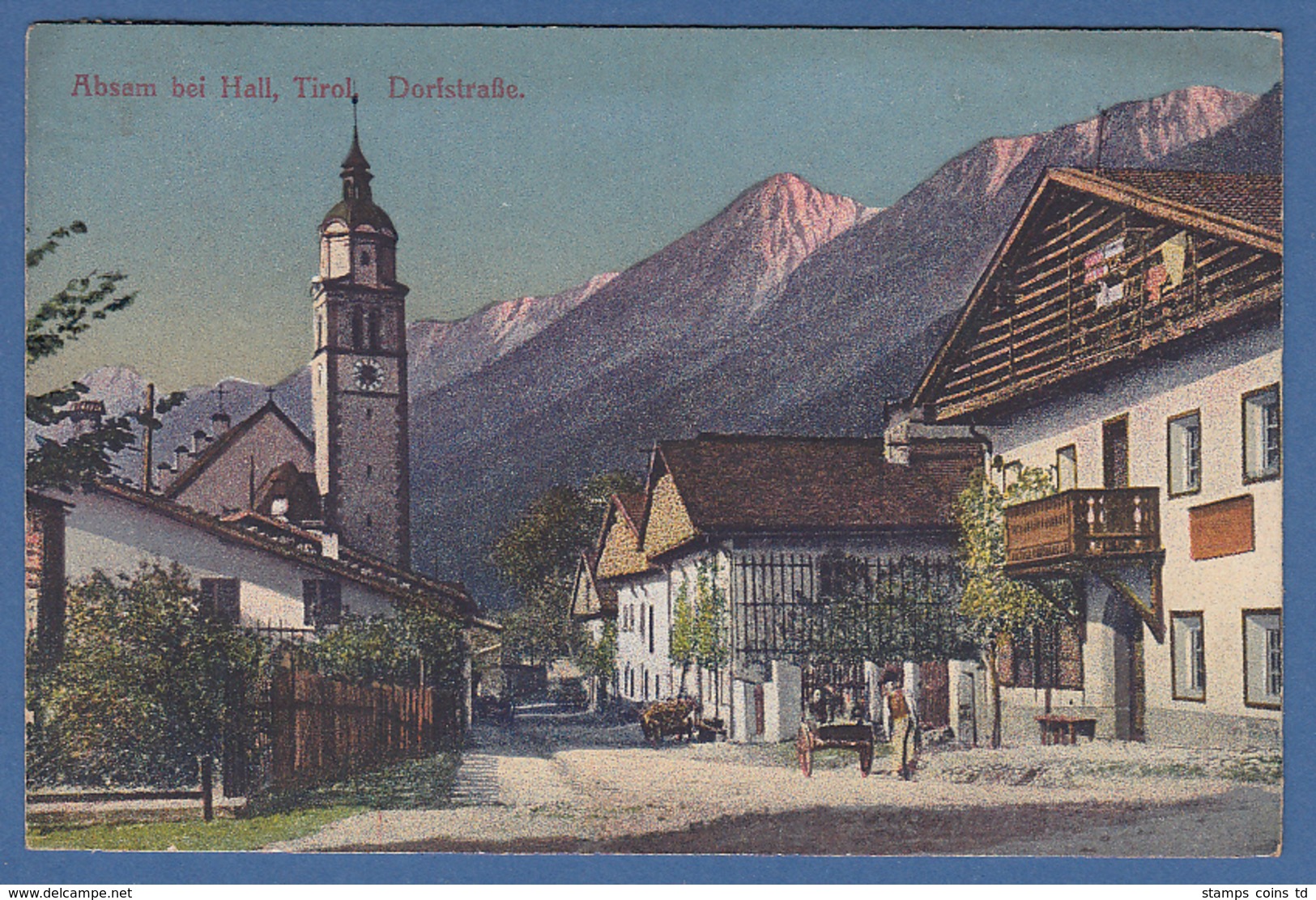 AK Absam Bei Hall In Tirol , Dorfstraße,  Gelaufen 1919 - Autres & Non Classés