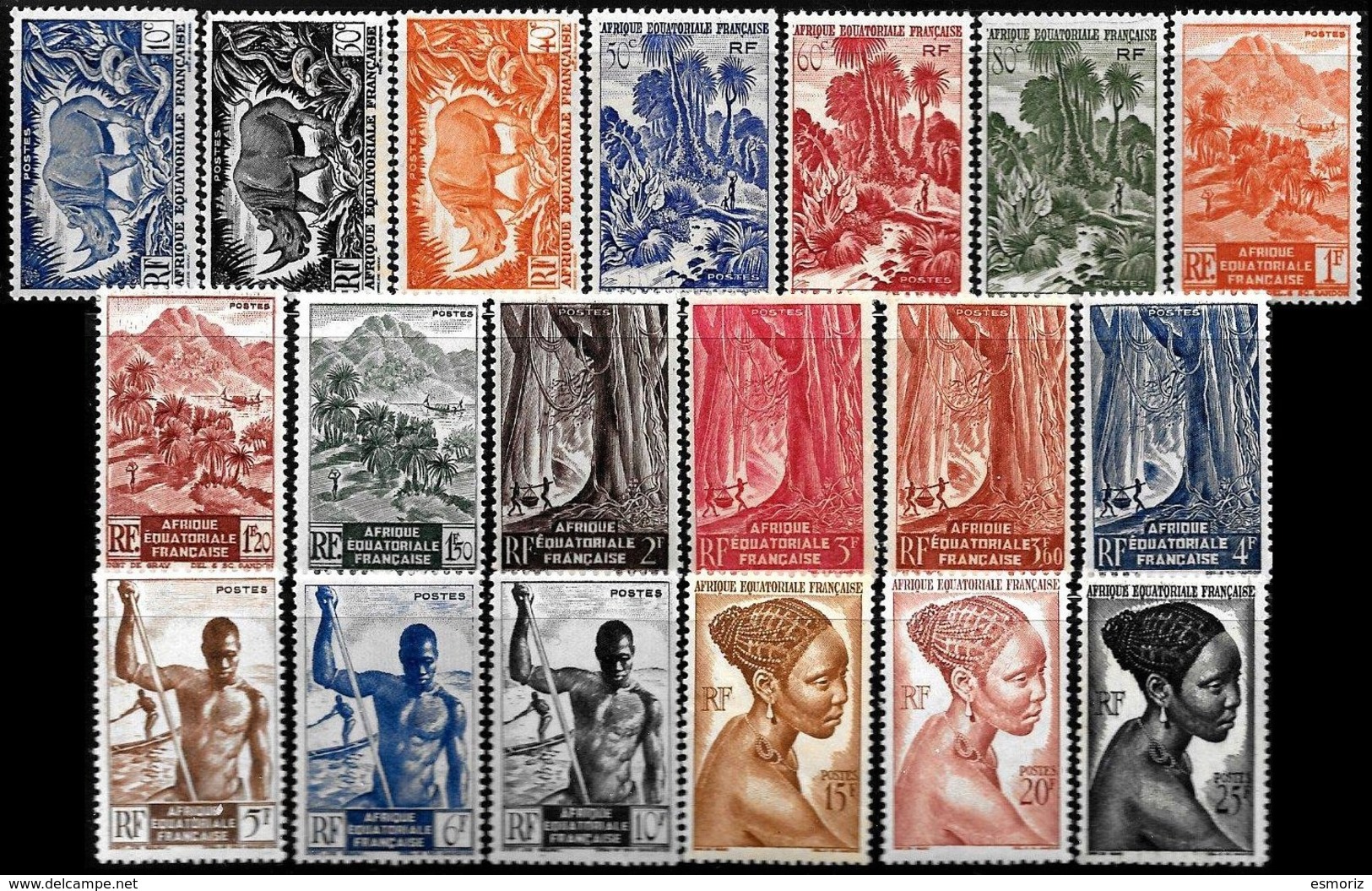 FR. EQ. AFRICA, Yv. 208-26, MNH, F-VF, Cat. €20 - Neufs