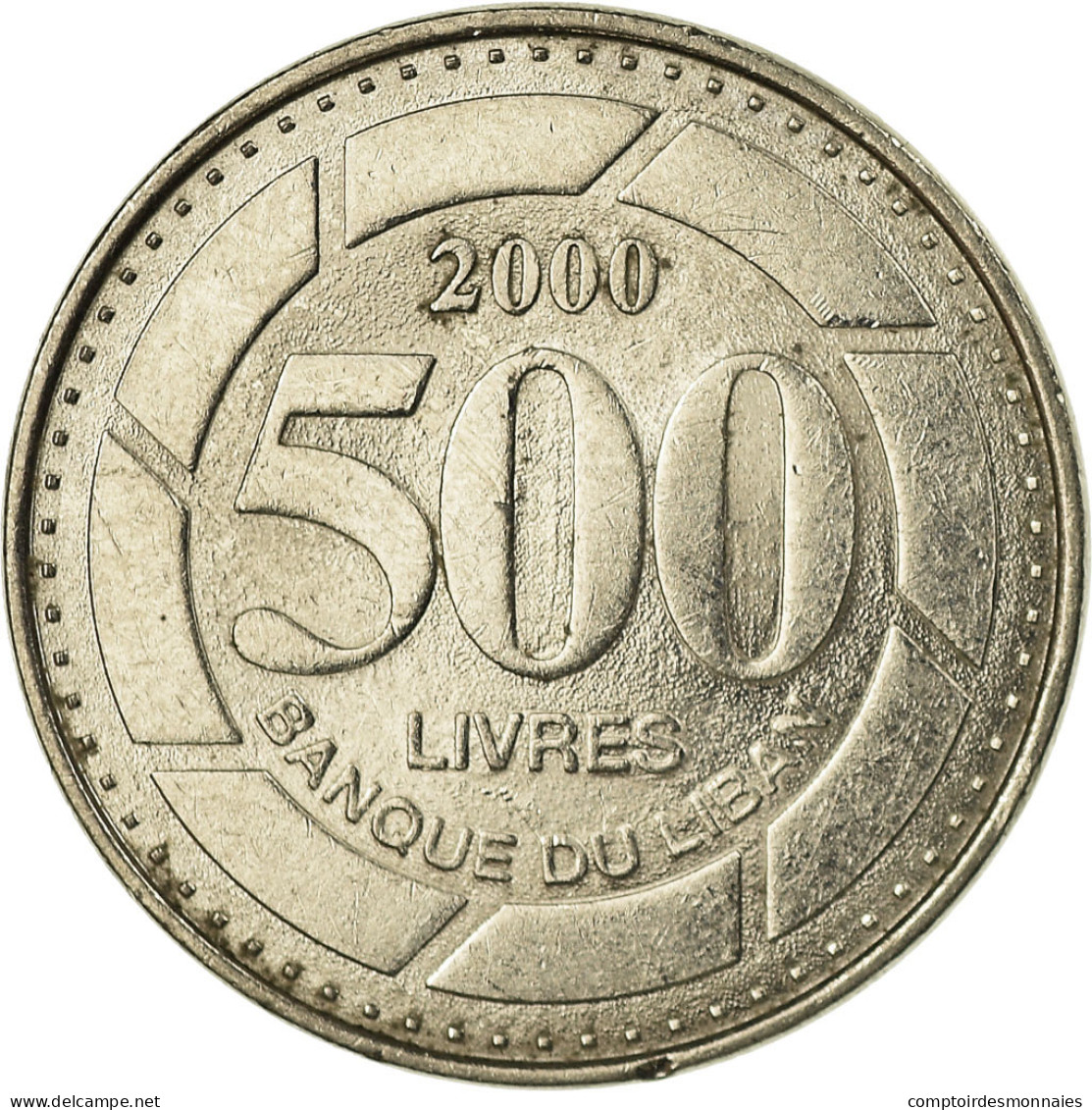Monnaie, Lebanon, 500 Livres, 2000, TTB, Nickel Plated Steel, KM:39 - Liban