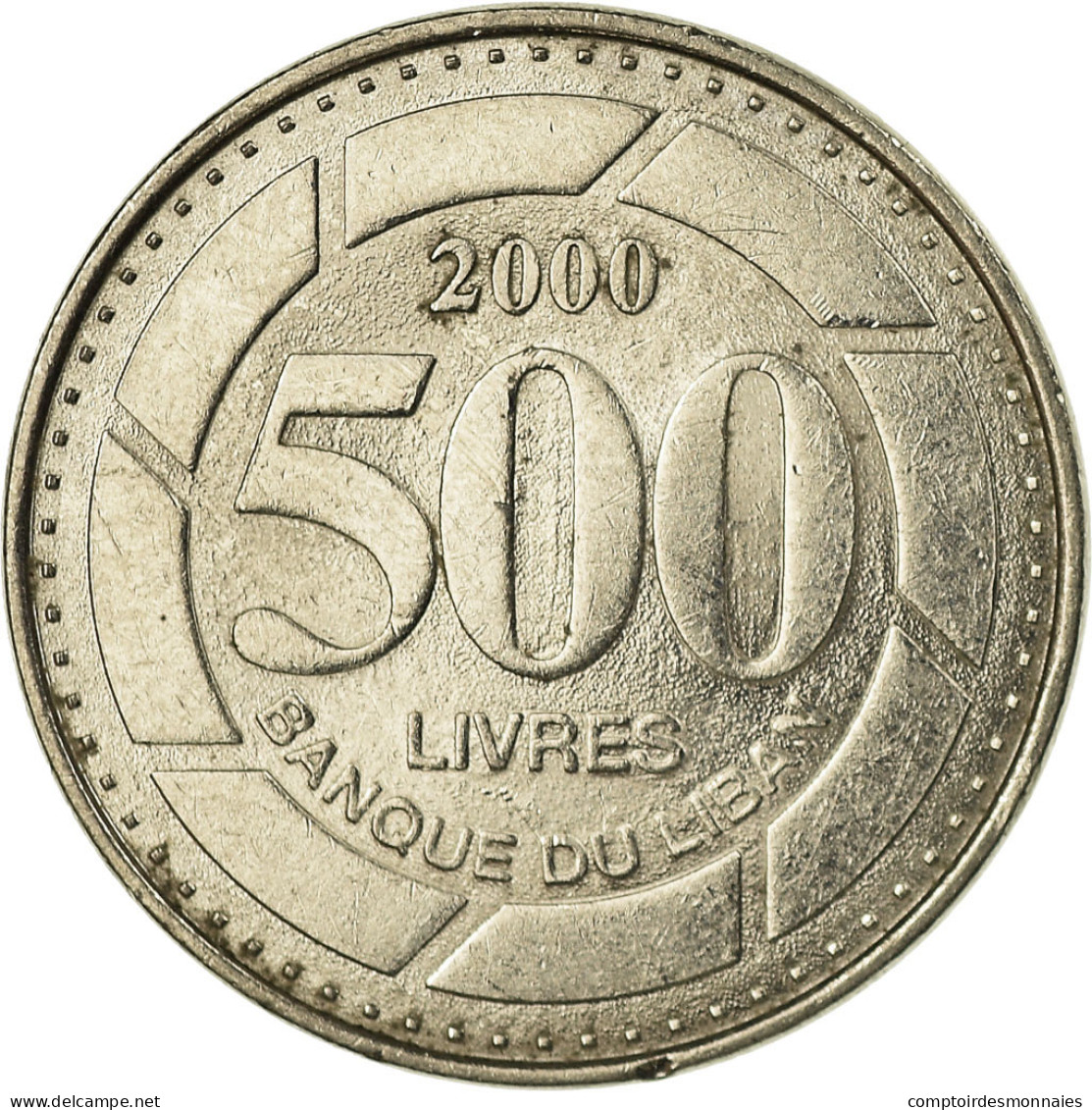 Monnaie, Lebanon, 500 Livres, 2000, TTB, Nickel Plated Steel, KM:39 - Líbano