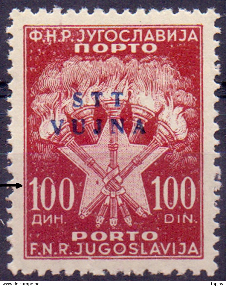 VUJNA - ERROR  PORTO  BROKEN "0". - **MNH - 1952 - Strafport