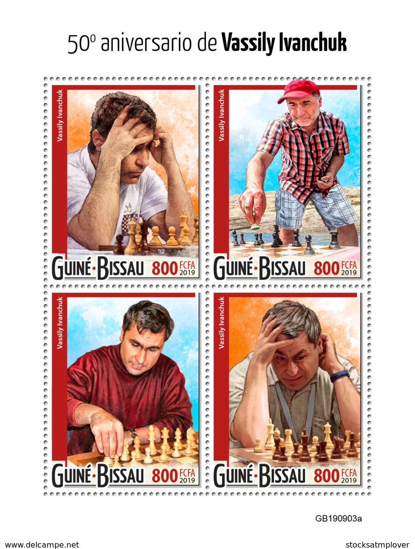 Guinea Bissau  2019  Vassily Ivanchuk ,chess  S201911 - Guinea-Bissau