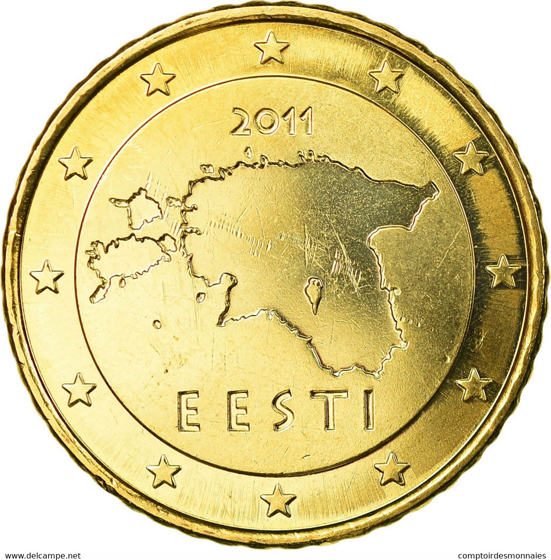 Estonia, 50 Euro Cent, 2011, SPL, Laiton, KM:66 - Estonia