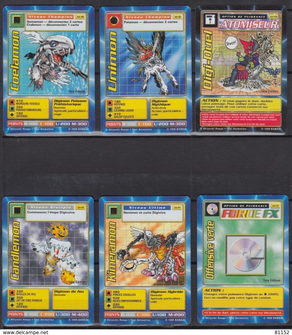 DIGIMON      Lot De 6  Cartes      Voir Scan - Autres & Non Classés