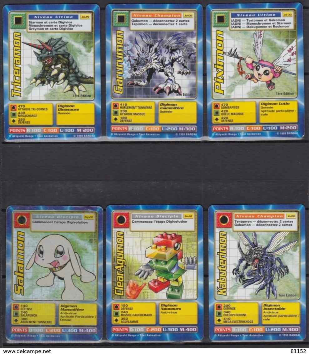 DIGIMON      Lot De 6  Cartes      Voir Scan - Autres & Non Classés