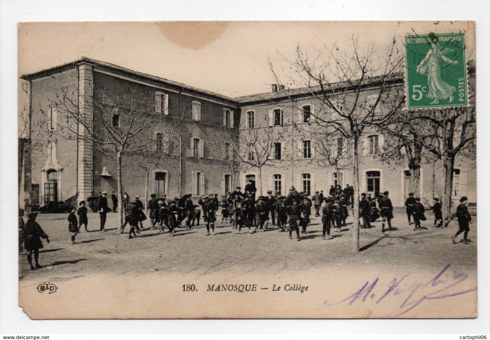 - CPA MANOSQUE (04) - Le Collège 1916 (belle Animation) - Edition Le Deley 180 - - Manosque