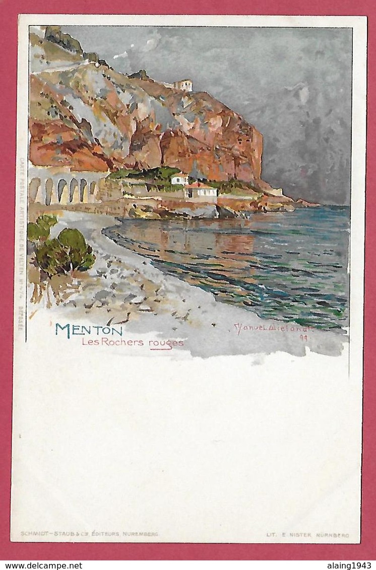 06 - MENTON Illustrée Par WIELANDT Les Rochers Rouges - Wielandt, Manuel