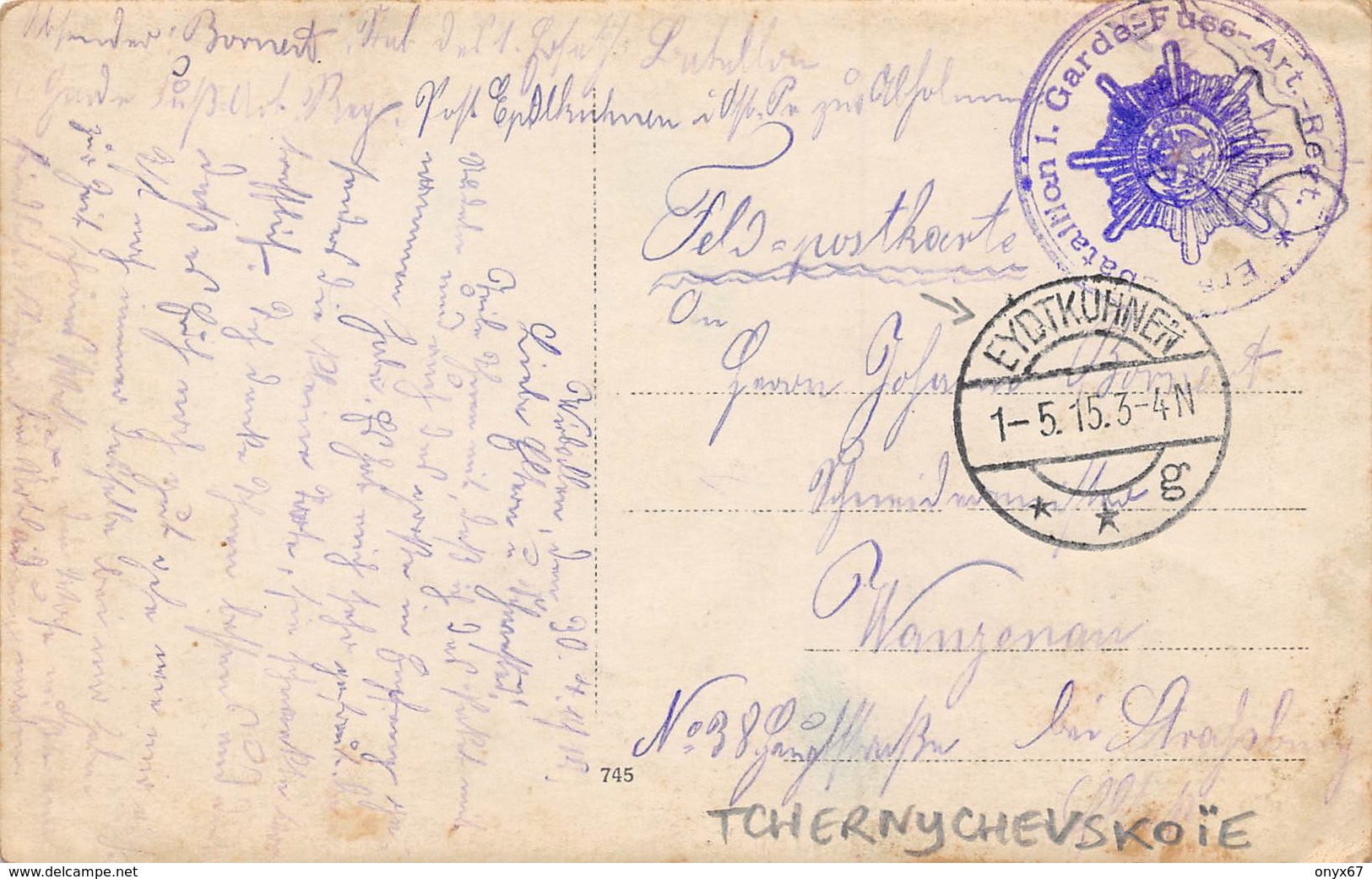 Carte Photo Militaire Allemand EYDTKUHNEN-EYDTKAU-TCHERNYCHEVSKOÏE-Ostpreussen-Kaliningrad-Russie-Russland-Briefstempel - Rusia