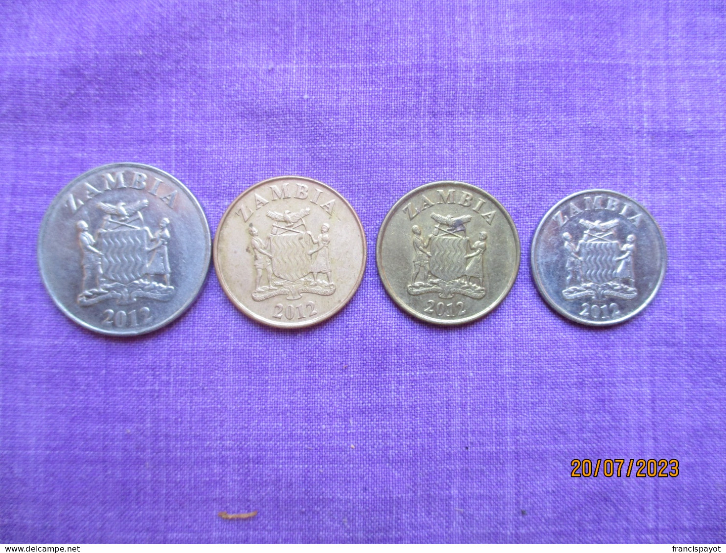 Zambia: 4 Pièces 5 Ngwee, 10 Ngwee, 50 Ngwee & 1 Kwacha 2012 - Zambia