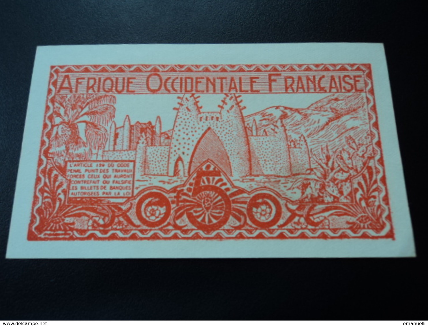 AFRIQUE OCCIDENTALE FRANÇAISE * : 0.50 FRANC    ND 1944    P 33     Presque SPL à SPL - Other - Africa