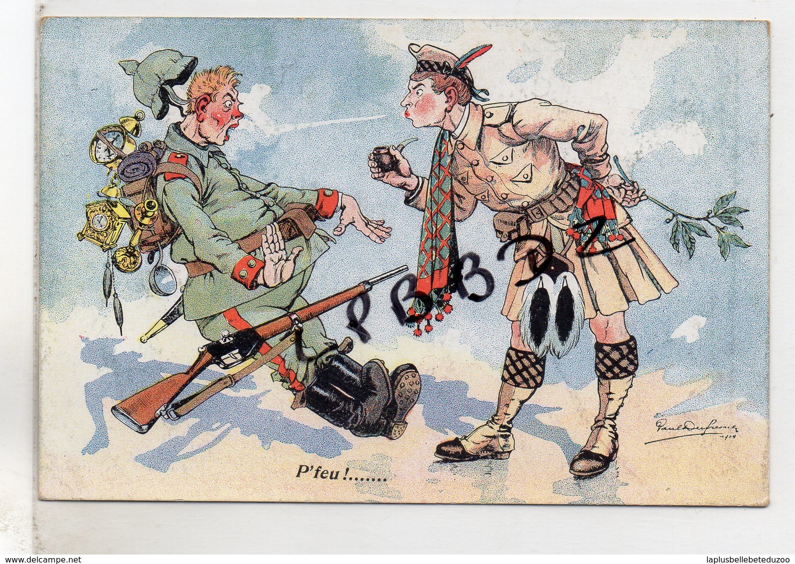 CPA - MILITARIA - Illustrateur Dufresne - P'Feu ! - Guerre 1914 - 1918 - Voir Description - Guerre 1914-18